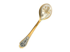 Серебряная ложка чайная Знак зодиака «Весы» с золочением